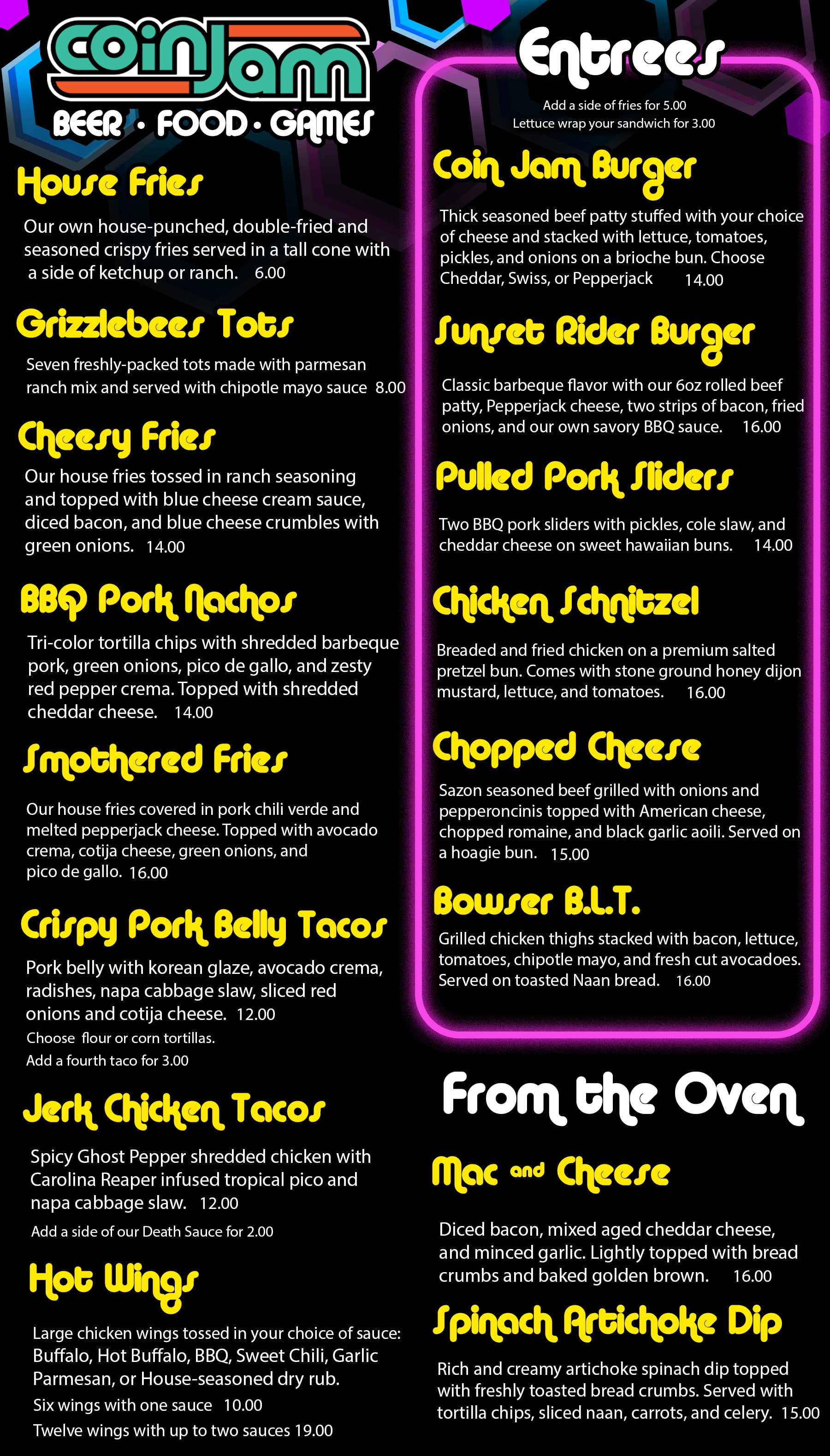 August 2025 Menu
